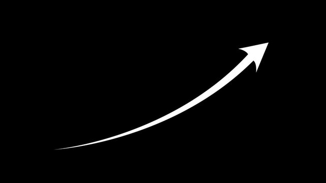 arrow icon and dark background 4k motion video animation.