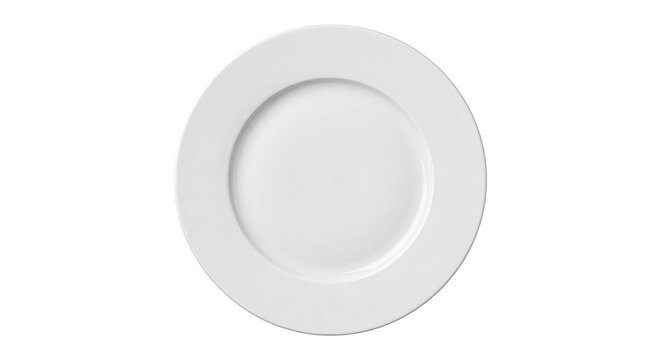 Top View of Empty White Ceramic Dinner Plate