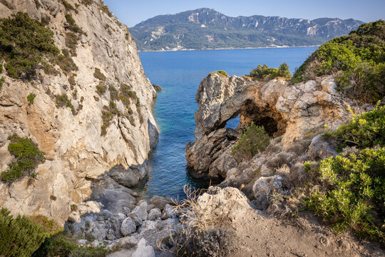 The Arc of Porto Timoni on the island of Corfu, Greece.