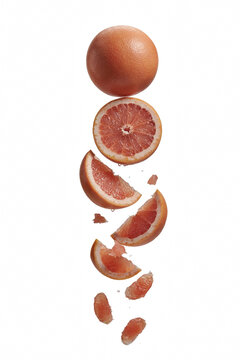 Pink grapefruit png grapefruit slices png citrus fruit png falling pieces png transparent image