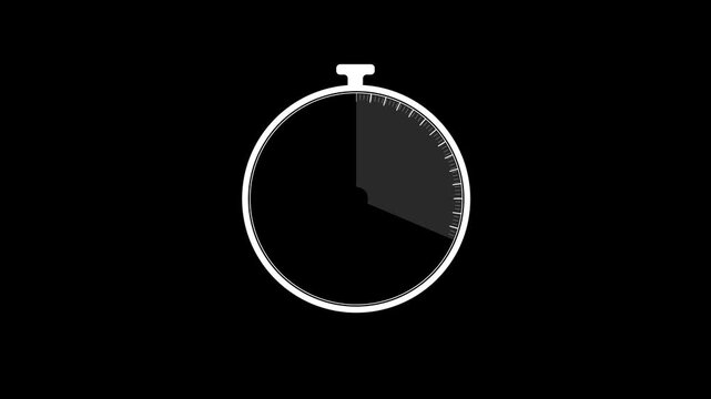 Stopwatch Timer and Countdown Animation Line Icon Set Featuring Circular Clock Face, Elapsed Time Progress, Processing Status, Wait Symbol, and Technology Elements for Vector Design
