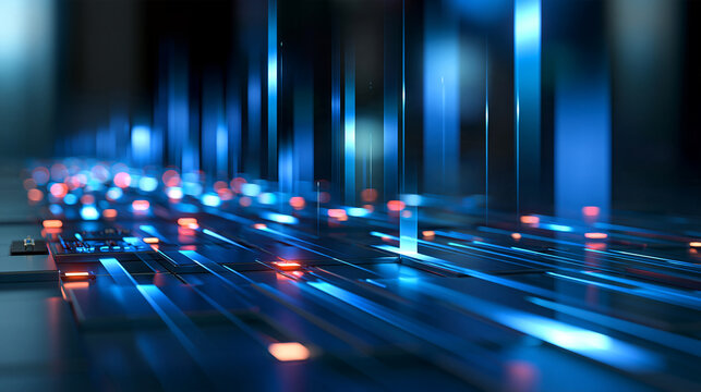 Abstract cross-platform data exchange represented by luminous streams moving between interconnected digital systems, software integration, cloud services, APIs, automation,