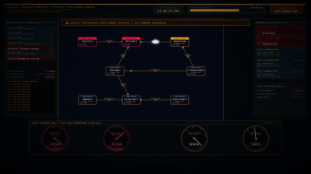 SCADA Power Grid Dashboard Under Cyberattack