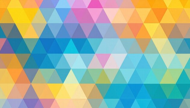 Geometric pattern vector illustration of colorful triangles in a modern mosaic background design for digital branding and creative projects
