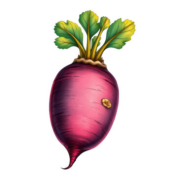 Fresh red beet vegetable with green leaves on black background