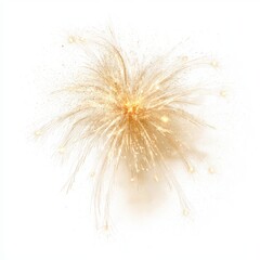 Fototapeta premium Elegant golden firework burst with delicate sparks in soft light