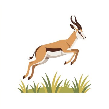 Jumping gazelle vector illustration