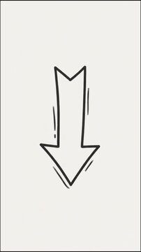 Downward Arrow Illustration: A hand-drawn illustration of a simple downward-pointing arrow with a slightly curved design.