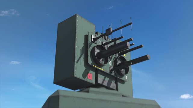 Mobile EW system scanning the airwaves and locating enemy transmitters