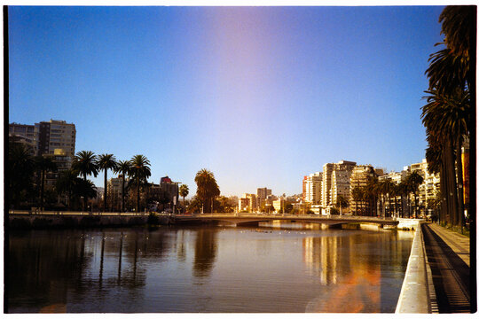 Bridge over urban river in Vi&ntilde;a del Mar