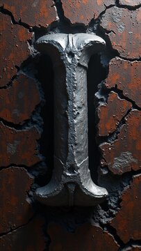 Dynamic Iron Grunge Letter I Animation
