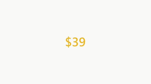 Animated Dollar Sign Counting from 0 to 50 &ndash; Finance and Currency dollar Amount Counter Animation &ndash; 0 to 50 USD Money and investment 50 Dollar Counting Animation for bank , Cash and Financial Growth