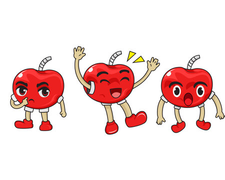 CHERRY BOMB CHARACTER EXPRESSION BUNDLING  FOR MASKOT, STIKER, POSTER	