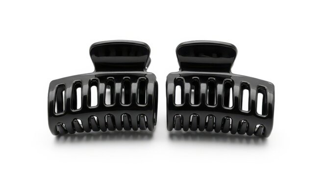 Black Plastic Hair Clips Set for Styling and Beauty Accessories