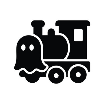 Spooky ghost steam train locomotive silhouette for art.