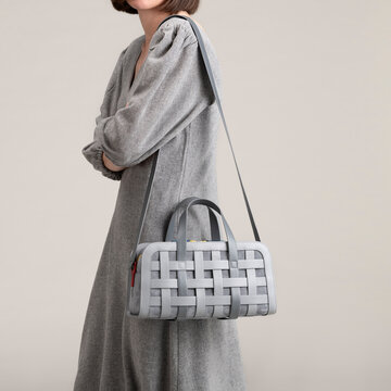 Grey Minimalist Handbag And Neutral Outfit