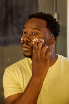 Man takes care of his face