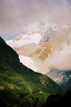 Film photo of at Franz Josef Glacier, South Island, New Zealand