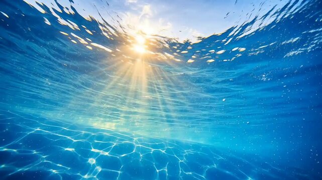 Sunlight Caustics Rippling on a Sandy Underwater Surface