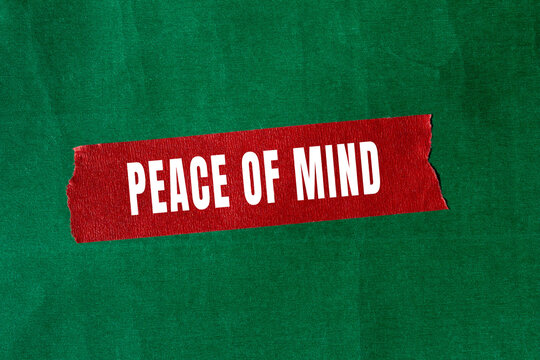 Peace of Mind text concept photo, symbolizing well being and tranquility