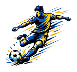 Obraz premium PNG Dynamic soccer player illustration.