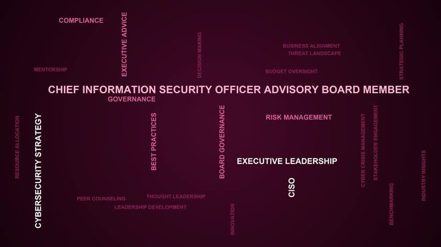 Chief Information Security Officer Advisory Board Member Word Cloud
