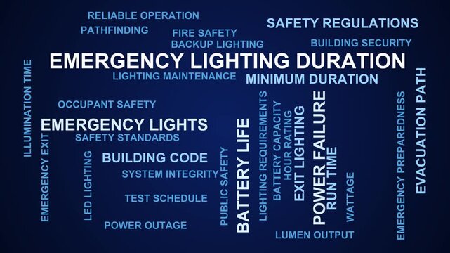 Emergency Lighting Duration Word Cloud
