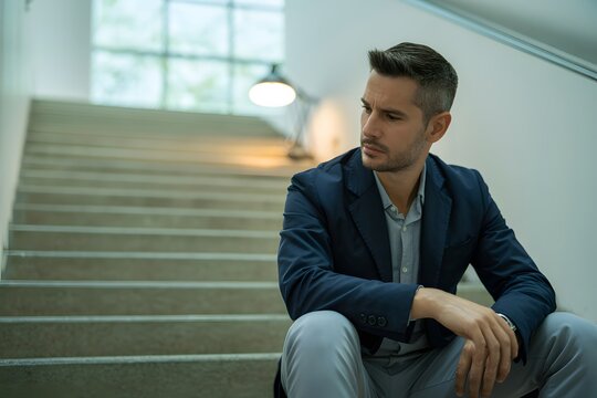 Professional man thinking in modern office