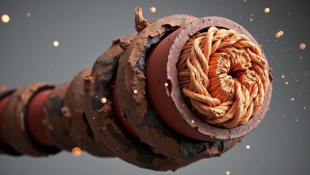 Weathered Industrial Copper Cable Hunk