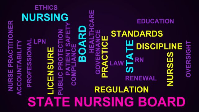 State Nursing Board Word Cloud