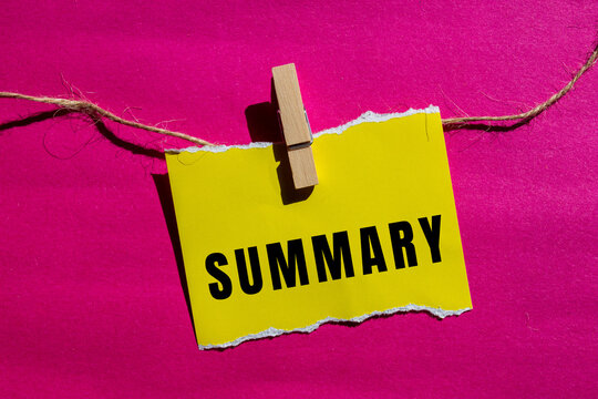 Summary word text concept photo