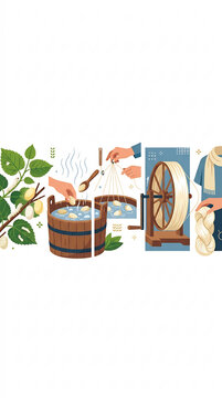 Visual narrative of the traditional silk production process