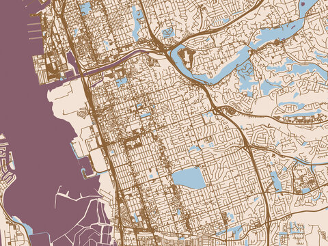 Urban map of Chula Vista, California, United States
