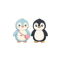 Fototapeta premium Cute Penguin Couple