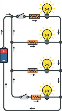 Electrical Circuit Diagram with Battery with Resistors