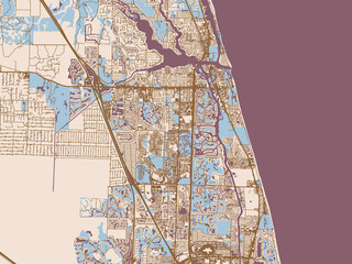 Street map poster of Jupiter, Florida, United States © W&S Stock