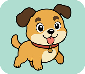 Fototapeta premium Funny Dog Cartoon Illustration