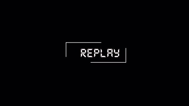 Replay text button animation with alpha channel, Replay icon video for Live Streamers, Action replay sign icon loop animation. motion graphic of replay concept 