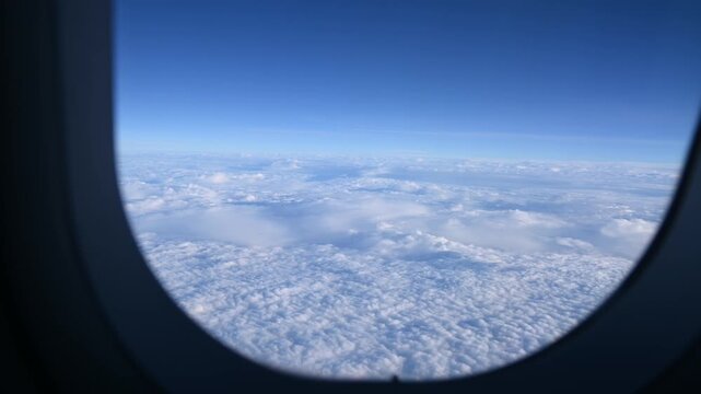 Cloud layer viewed through an airplane window