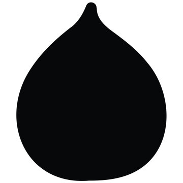 Fresh fig fruit silhouette vector illustration black shape for organic food menu design.