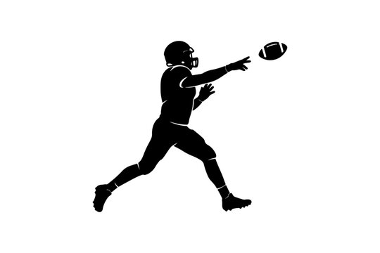 Football player silhouette throwing a pass against a white background dynamic sports illustration athlete americanfootball