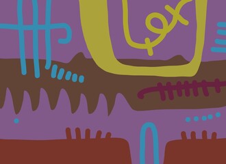 Abstract image for modern interior. The picture is painted by hand on a tablet. © neurostructure
