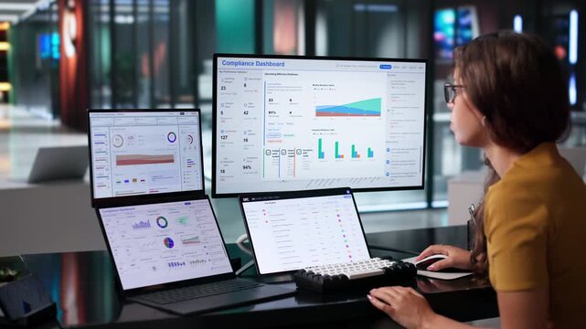 Compliance Officer Monitors Regulatory Dashboard