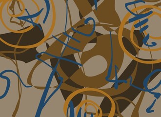 Abstract image for modern interior. The picture is painted by hand on a tablet. © neurostructure