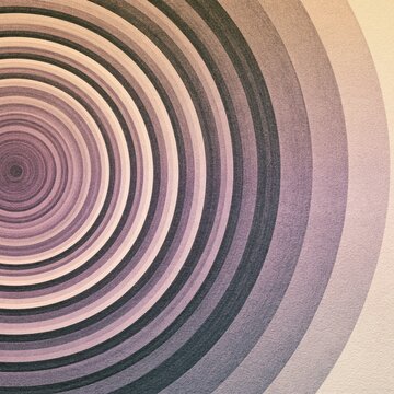 Abstract pattern of concentric arcs in lilac and grey with a fine grain texture, featuring copy space for social media backgrounds