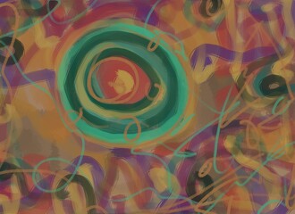 Abstract image for modern interior. The picture is painted by hand on a tablet. © neurostructure