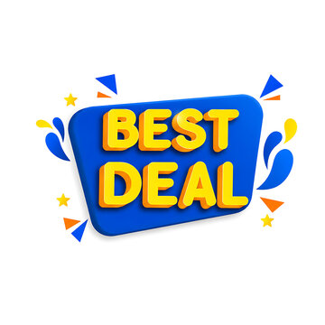 Bright colorful best deal sale banner with confetti and explosion effect