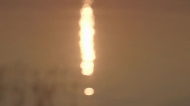 Sunset on the calm lake