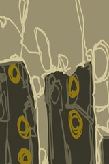 Abstract image for modern interior. The picture is painted by hand on a tablet. © neurostructure