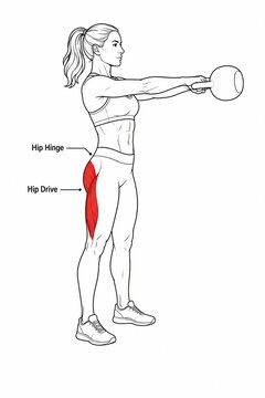 How the posterior chain powers a standing kettlebell swing at full arm extension